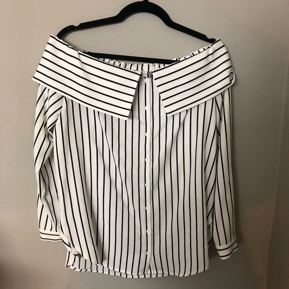 Off the shoulder striped blouse